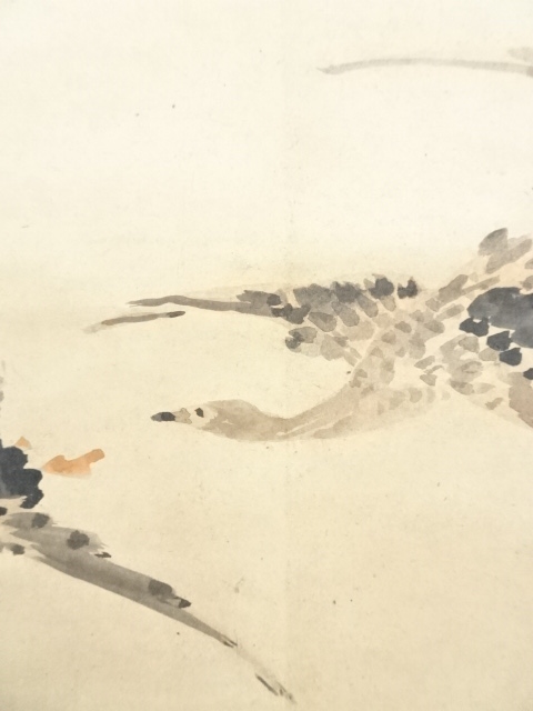 道具 ] - 道具 渡辺小華筆 群雁図 肉筆紙本掛軸（小華展出品作）（山下